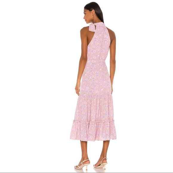 NEW LIKELY PINK FLORAL MIDI DRESS - Picture 7 of 9